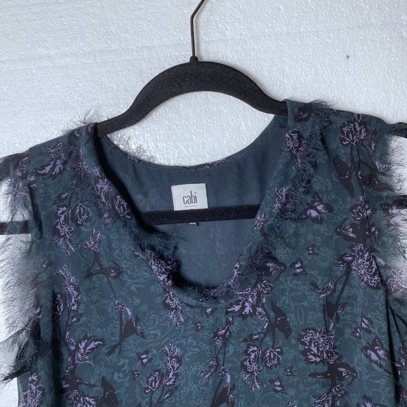 Cabi Sz XS Evermore Flutter Sleeve Floral Tank Top - Picture 4 of 10